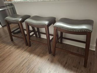 Leather Barstools - Set of three