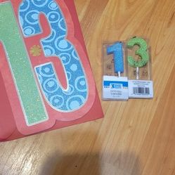 13th Birthday Card And Candles