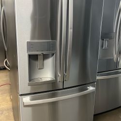 NEW OPEN BOX GE FRENCH STYLE REFRIGERATOR 