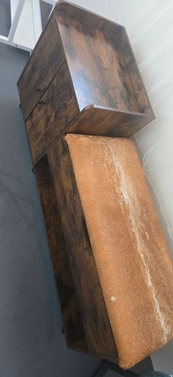 One-of-a-Kind Shoe Storage Bench + Cabinet – Genuine Cowhide