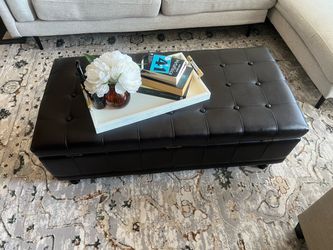 Leather Brown Bench with storage