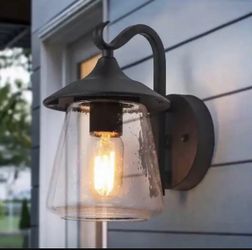 LNC 1-Light Black Outdoor Wall Lantern Sconce