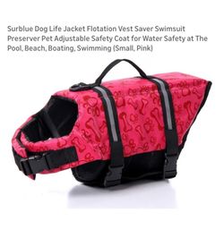 Pink Dog Life Jacket With Reflective Straps For Dogs XXL