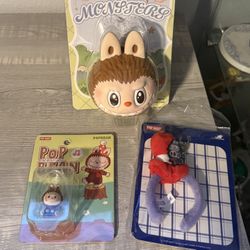 Labubu Earphone Case, Pop Bean And Tycoco Keychain 