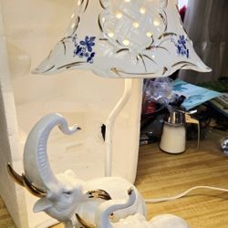 Porcelain Elephant Lamp