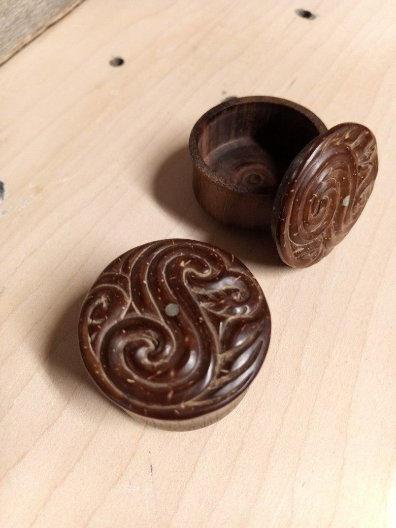 Carved Wooden Plugs/Gauges With Hidden Storage