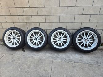 Cosmis 18 inch White Rims and Tire