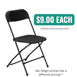 Brand New Black Plastic Holding Chairs 800 lbs maximum weight