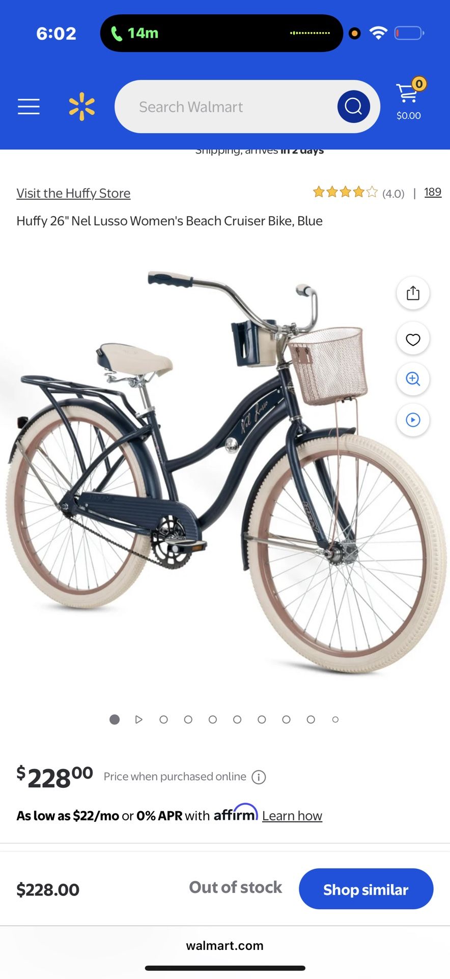 Huffy 26 Nel Lusso Women's Beach Cruiser Bike, Blue