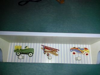 Shelf and you can hang your stuff on there