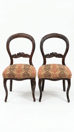Carved Victorian Side Chairs (Set of 2)