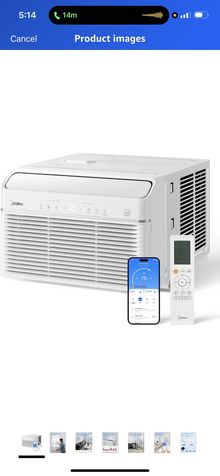 Midea 12,000 BTU Smart Inverter Air Conditioner Window Unit with Heat and Dehumidifier