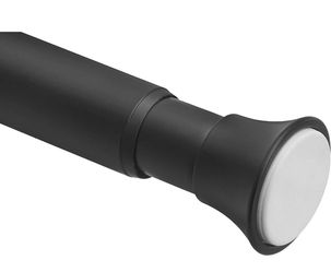 mazon Basics Tension Curtain Rod, Adjustable 78-108" Width - Black, Classic Finial