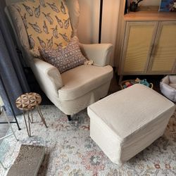 Ikea Strandmon Chair And Ottoman 
