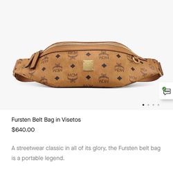 BOUGHT YESTERDAY MCM Belt Bag with Receipt And Bag In Original Packaging 