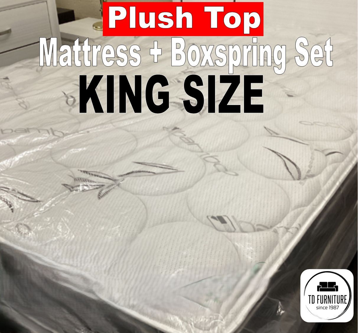 King Size Plush Top + Box spring