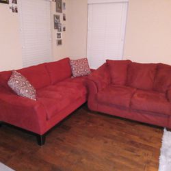 Couch And Love Seat and Pillows Bundle