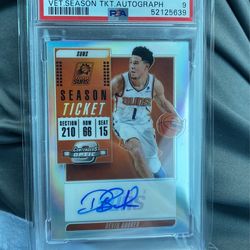 2018 Contenders Optic Devin Booker Season Ticket Auto PSA 9 pop 4 