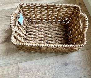 Handwoven Water Hyacinth Rectangular Storage Basket