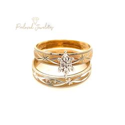 10k Two Tone Diamond Engagement Ring Set