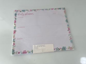 New Floral Daily Planner Desk Pad – 60 Sheets, 12" x 10", Sealed in Plastic