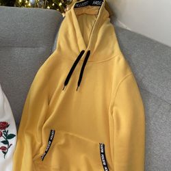 Hollister Embroidered Yellow Hoodie