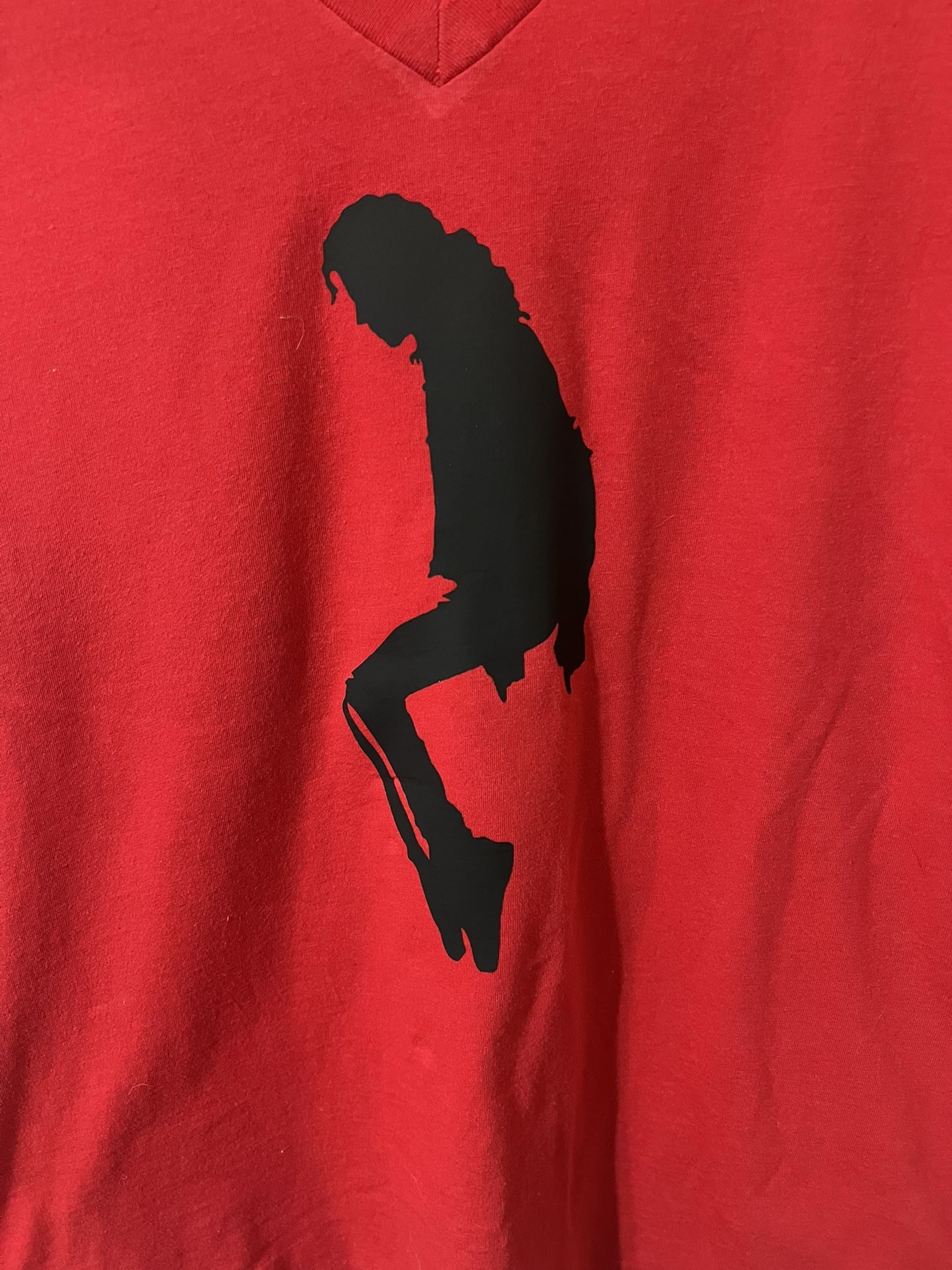 Michael jackson V-Neck. Red T-shirt. Size Large. I Can Make One For You If You Need Different Size Or Color.