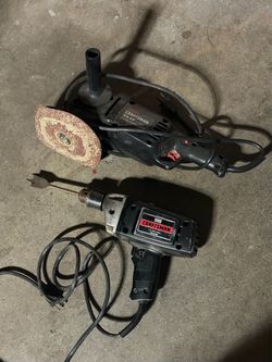 lot of 2 Craftsman Sears power tools 1/2 drive Drill & 3/8 HP Buffer/Sander circa Mid/Late 80’s