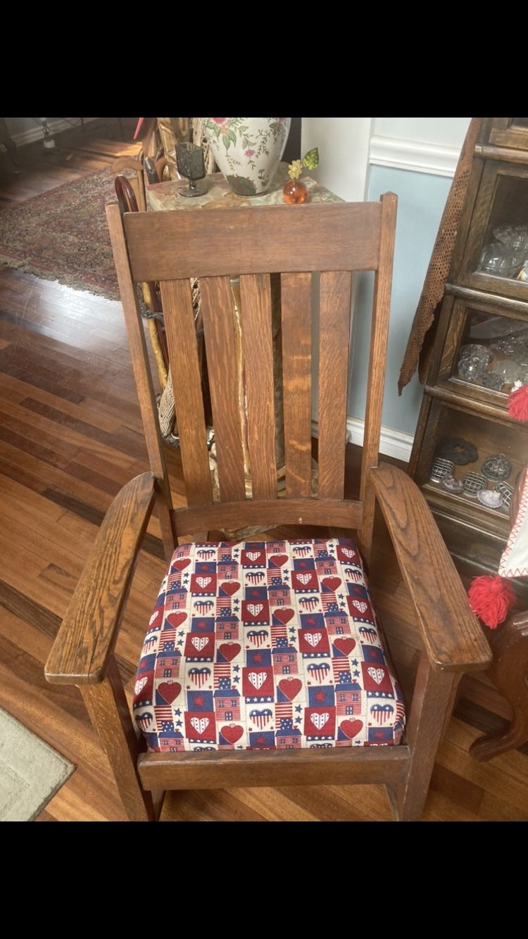 Antique Mission Style Oak Rocker