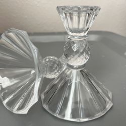 Clear Glass Candle Holders – Elegant Decorative Set of 2