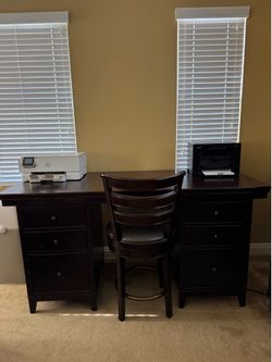 Oversized Espresso Wooden Desks (2)