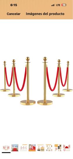 Gold Stanchion Set with Red Velvet Ropes