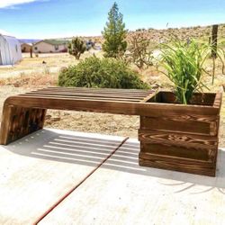 Wood Planter Bench – Handmade