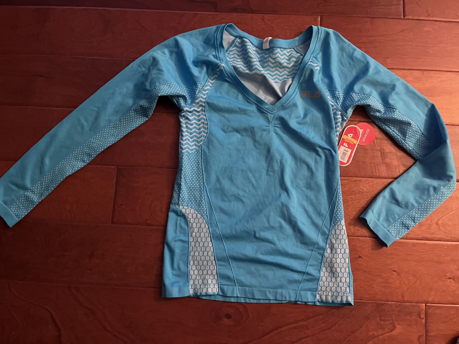 New Long Sleeve FILA Teal Shirt Size L