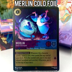 Merlin: Clever Clairvoyant 67/204 Rare Cold Foil Near Mint - Disney’s Lorcana; Archazias Island