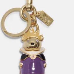 Disney Coach X~ Evil Queen Bear Bag Charm Key Chain Ring Fob NWT