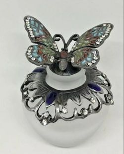 Handmade vintage empty butterfly Crystal perfume bottle