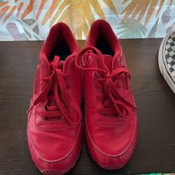 Pair of red Reeboks
