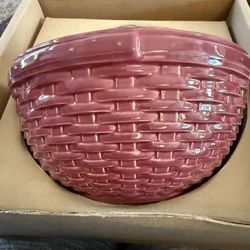 NIB - Longaberger Pottery “Woven Reflections” Bowl Paprika Red