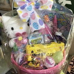 Hello Kitty them characters/Easter Baskets/Toys/Candies/Coloring Book assortment 