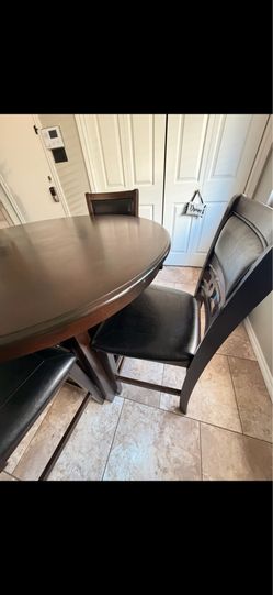 Round table with chairs