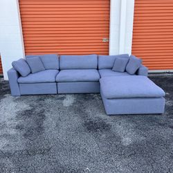 4 Piece Gray Cloud Modular Sectional Sofa Couch 🚛 SAME DAY DELIVERY!
