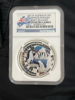 2012 Australia S$1 NGC PF70 Ultra Cameo Emperor Penguin Early Releases