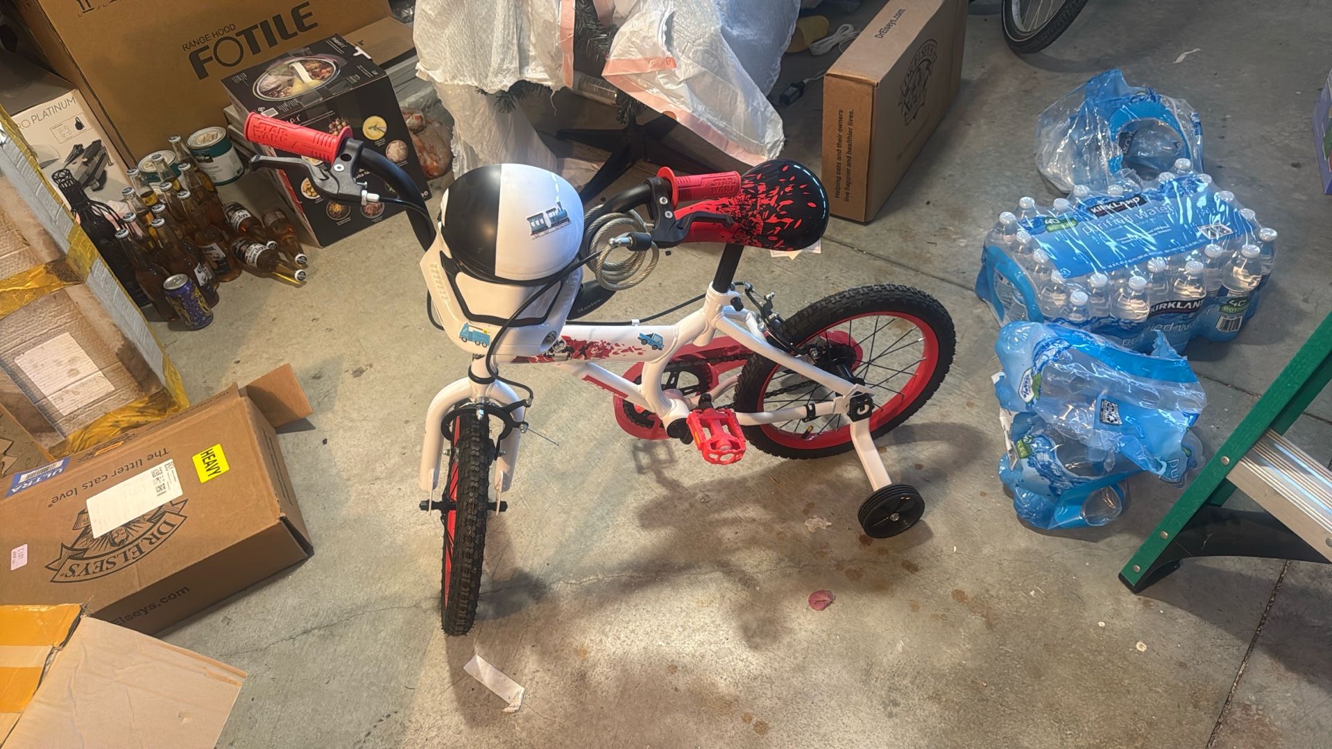 Kids 14” bike with training wheels – great condition