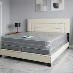 New KING SIZE BED FRAME WITH MATTRESS NEW BEDROOM FURNITURE BED SET KING BED WHITE WITH MATTRESS AND BOX SPRING SET FREE DELIVERY 