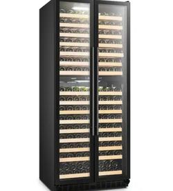 LANBO
Dual Zone Wine Cooler 32 in. 255 Bottle 2 Door Freestanding Cellar Cooling Unit in Black