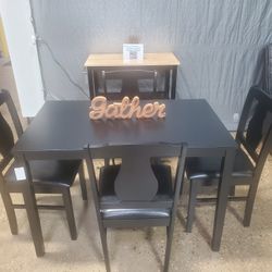 5-piece Dining Set - Black