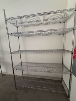 Heavy Duty Metro banded 5 Tier Storage Tall and Wide  Shelf Stainless Steel Storage Rack Shelves Shelf