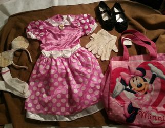 GIRLS MINNIE MOUSE COSTUME SZ 4-6x comes with everything shown