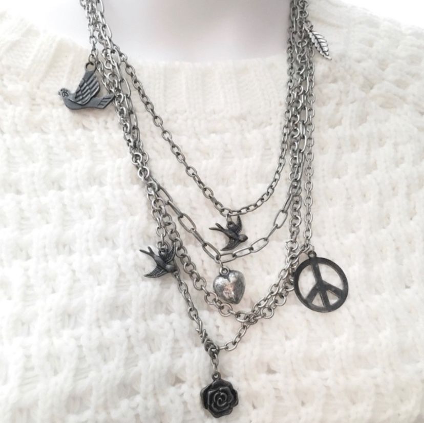 Layered Charm Necklace 